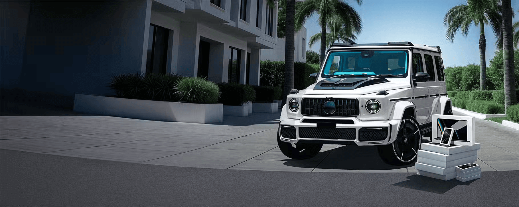 Luxe, vitesse et technologie<br>Nous offrons une Mercedes <br>et des prix Apple<br>Participez au jeu<br> avec LUCKY DRIVE<br>